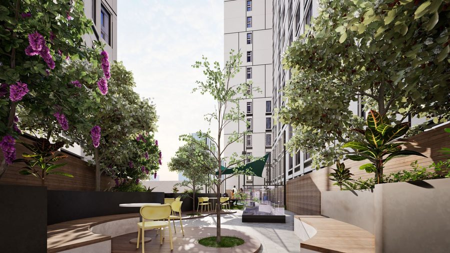 283 Flatbush Avenue Extension courtyard