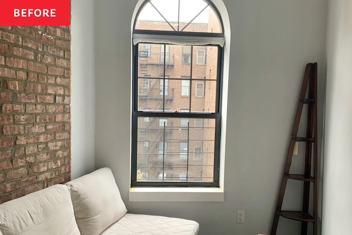 Before and After: This 70-Inch NYC Living Room Somehow Fits Everything It Needs