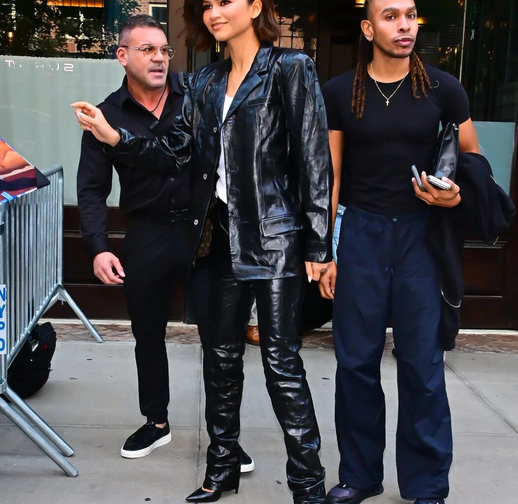 Zendaya Wears Black Vinyl Suit in New York City