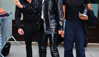 Zendaya Wears Black Vinyl Suit in New York City