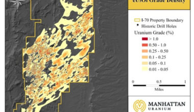 Manhattan Uranium Identifies High-Grade Uranium Intercepts from 5,668-Hole Database Compilation at I-70, San Rafael District, Utah