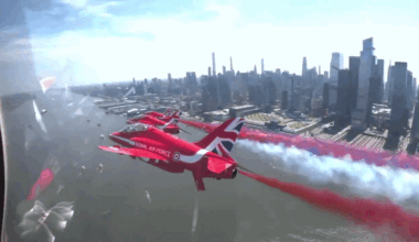 UK's Red Arrows Help Celebrate USA 250 with New York Flyover