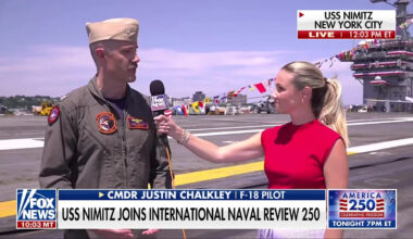 USS Nimitz joins International Naval Review 250 in New York City