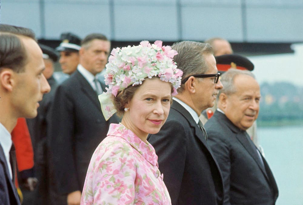 The Queen’s Maple Leaf Style: A romantic floral outfit for Expo 67