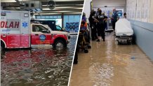 Flooding at Jersey Shore University Medical Center.