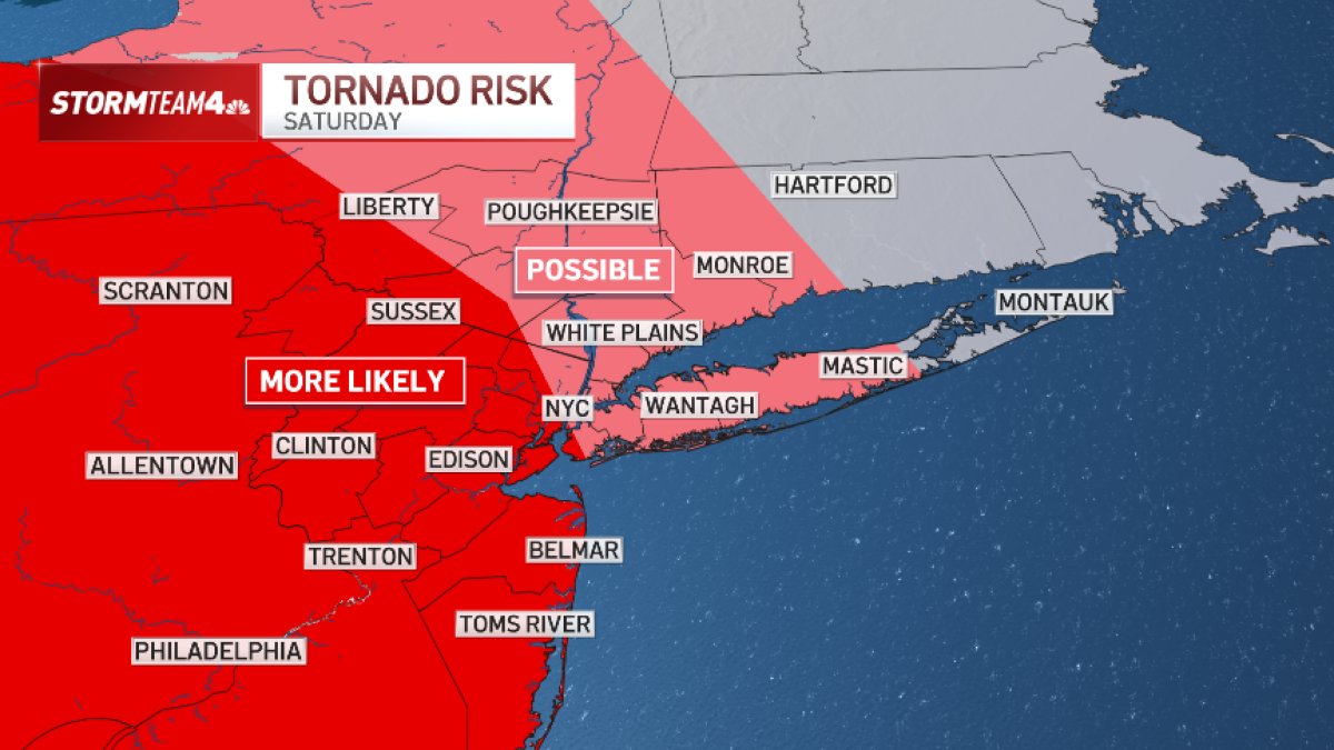 NYC tornado risk increases Saturday as severe thunderstorms loom – NBC New York