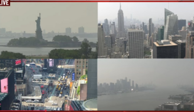 Live video shows hazy NYC skies as Canadian wildfire smoke hits – NBC New York
