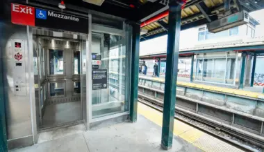 Accessible subway station elevator in Brooklyn