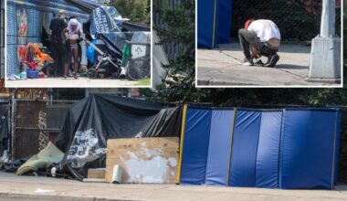 Vagrants wire NYC's growing Intrepid Museum homeless camp with electricity
