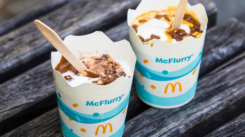 Two McFlurry desserts.