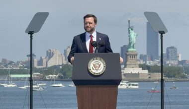 JD Vance celebrates July Fourth aboard ship on Hudson River