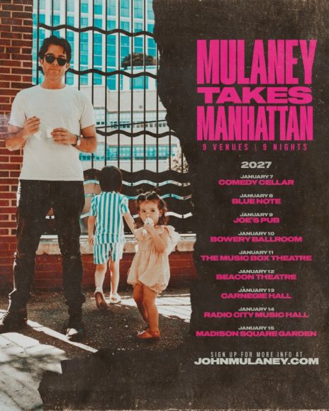 john mulaney takes manhattan 2027 tour poster admat