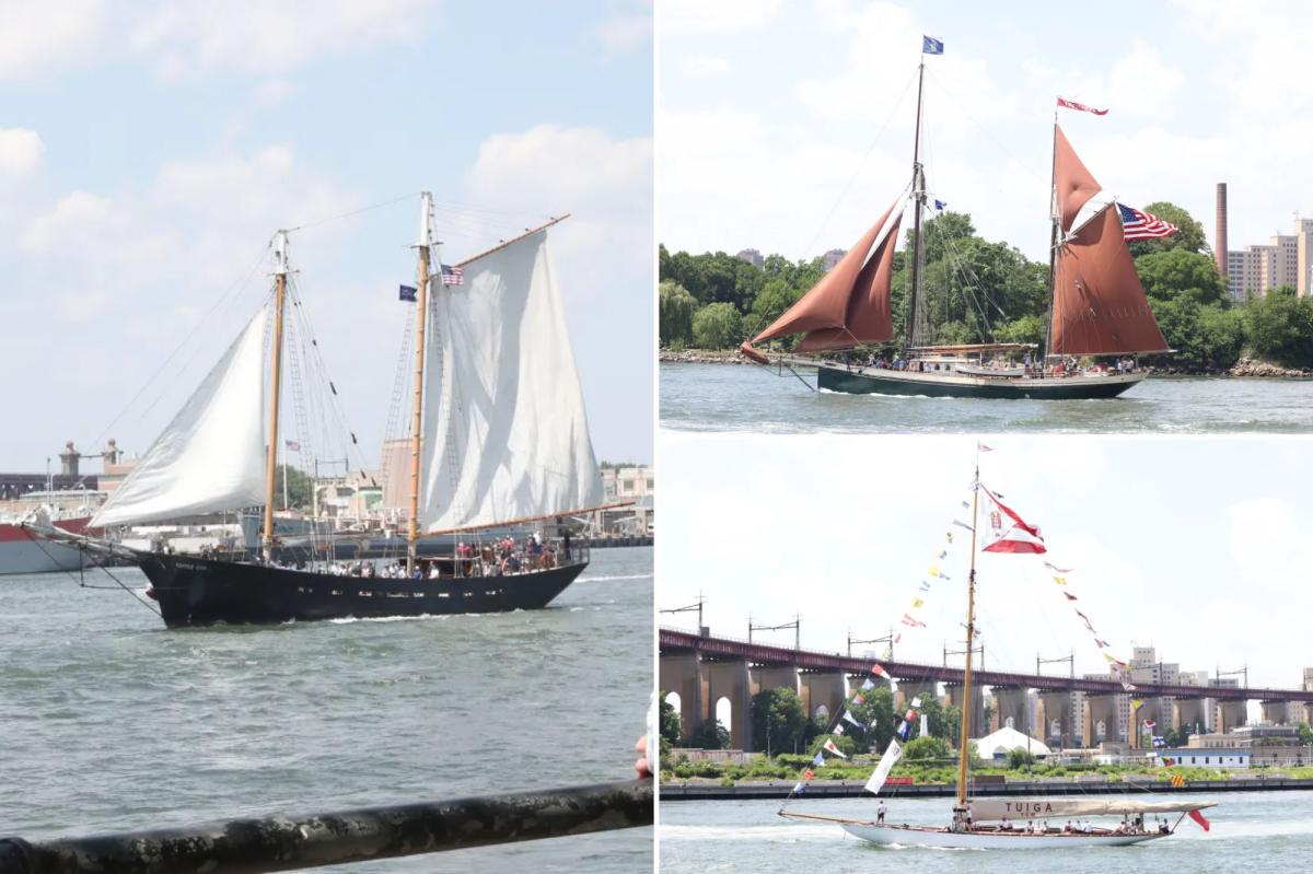 Breathtaking parade of ships sail NYC's East River in sneak peek of historic July 4th flotilla