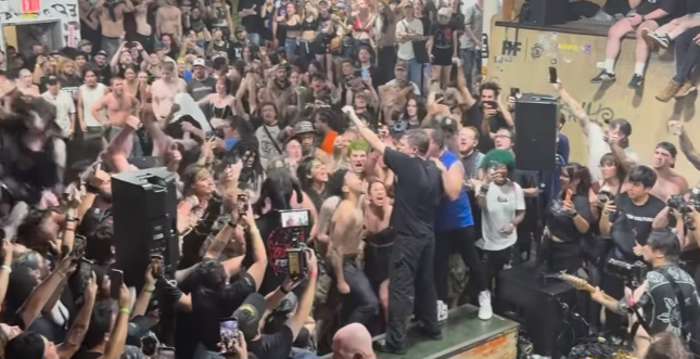 Knocked Loose perform "Hive Mind" with Denzel Curry at Brooklyn Skatepark