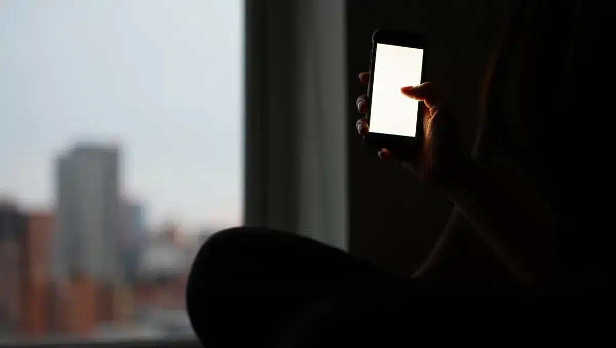A split-screen composition showing a blurred city skyline on one side and a glowing smartphone screen on the other, representing the divide between local governance and social media influence