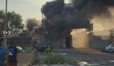 Firefighters battling large blaze at Bronx scrapyard