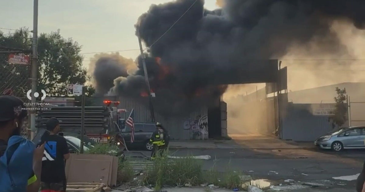Firefighters battling large blaze at Bronx scrapyard