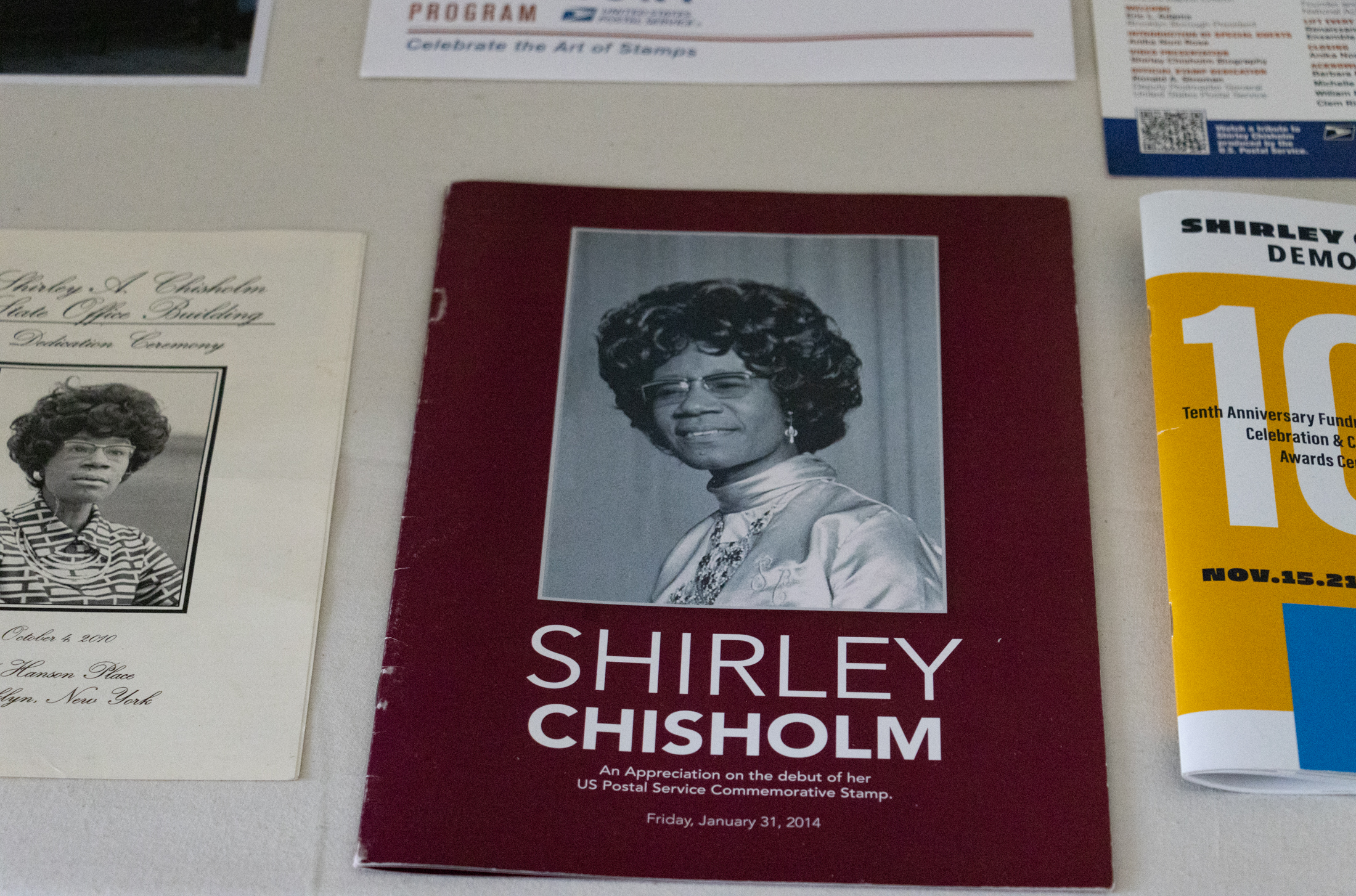 booklets related to shirley chisholm on exhibit
