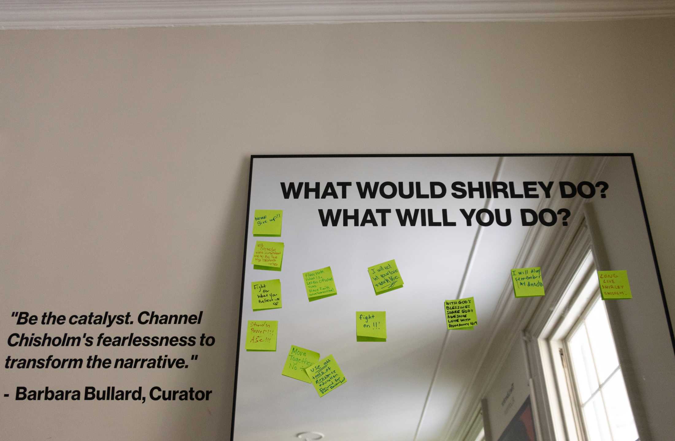 mirror with sticky notes