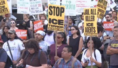 The deaths of Lorenzo Araujo in Texas and Johan Guerrero in Maine by ICE agents brought protesters to Foley Square Tuesday night. (Spectrum News NY1)