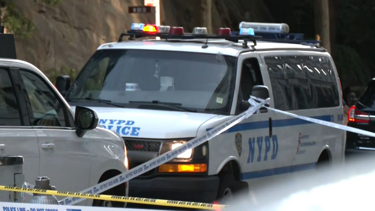 An NYPD van at a crime scene