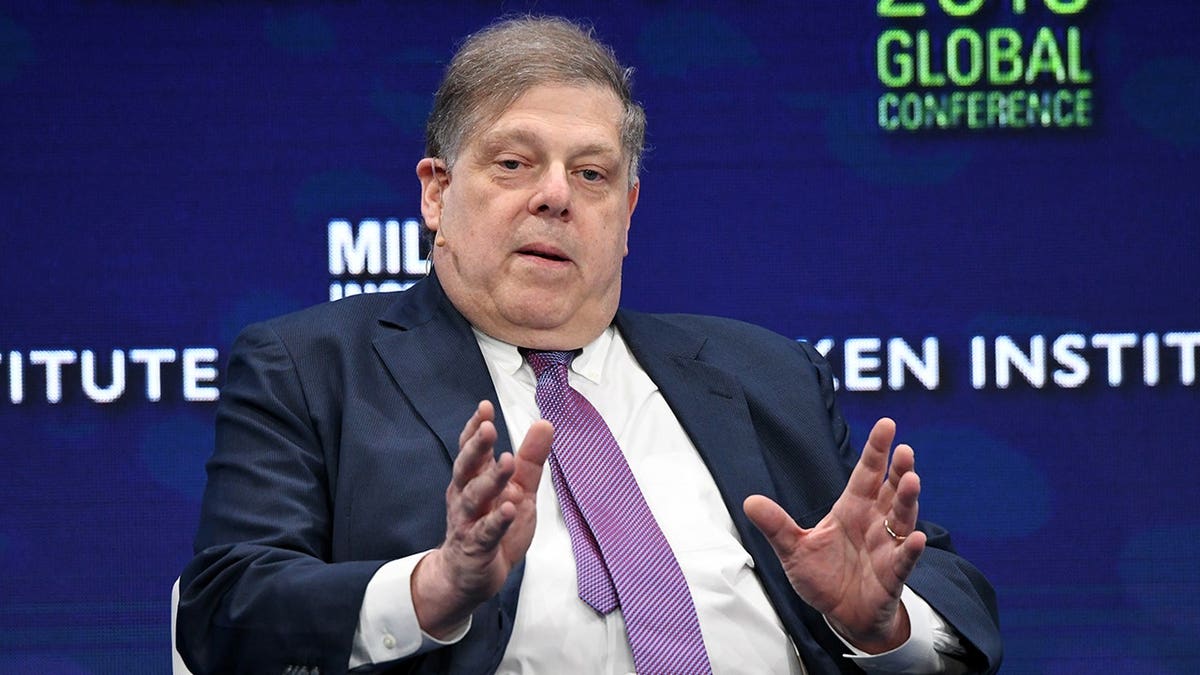 Mark Penn speaks during a panel discussion at the Milken Institute Global Conference in Beverly Hills.