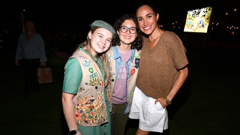 Meghan Markle wears Brochu WAlker and more quiet luxury staples at a special screening of Roadside Attractions' "Cookie Queens" at Camp Arnaz on July 29 in Ojai, Calif.
