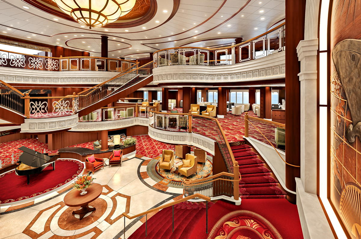 Updates to the Grand Lobby. (Rendering/Cunard)