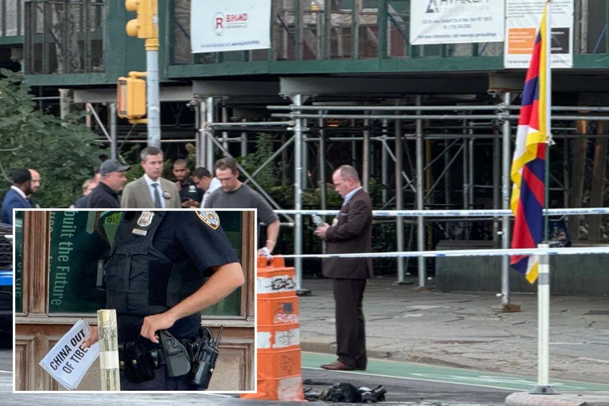 Protester with Tibetan flag sets himself on fire outsid UN headquarters in NYC: sources