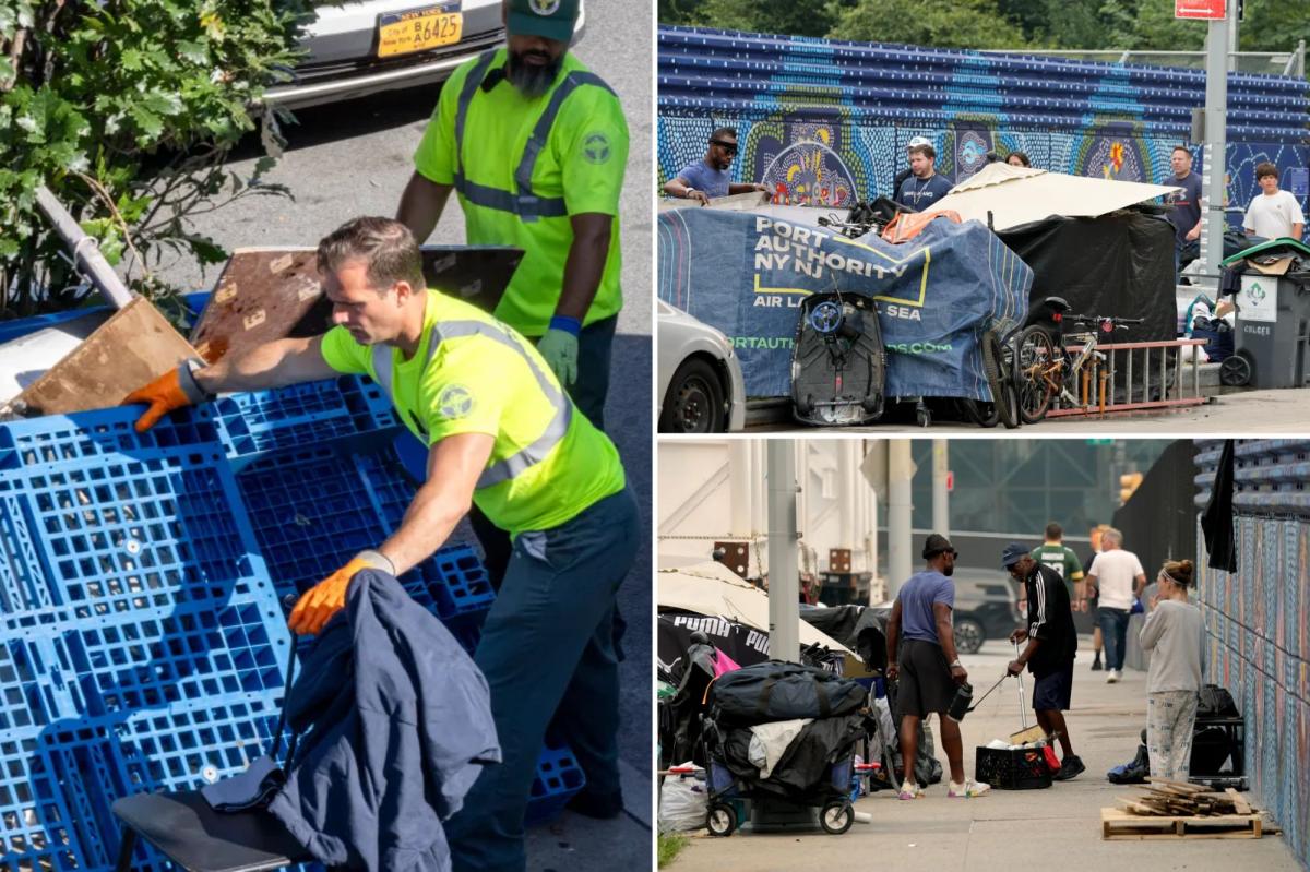 Filthy NYC homeless encampment near Intrepid still largely intact