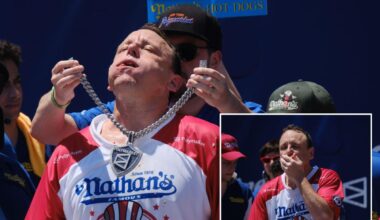 Joey Chestnut wins July 4th Nathan's Hot Dog Eating Contest