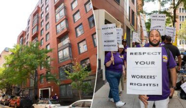 Doormen and staff strike against luxury Midtown Manhattan condo
