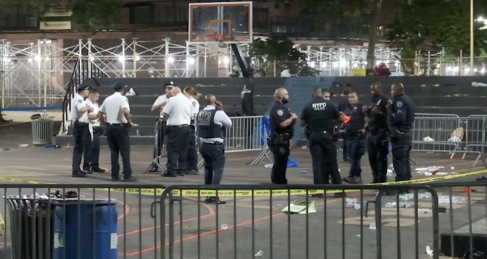 Shots fired at NYC basketball tournament as European star player, 35, killed and two injured with gunman on the loose