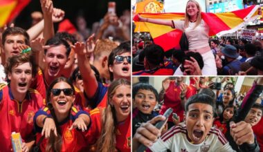 Spain fans flock to NYC landmarks to celebrate World Cup win among dejected Argentinians