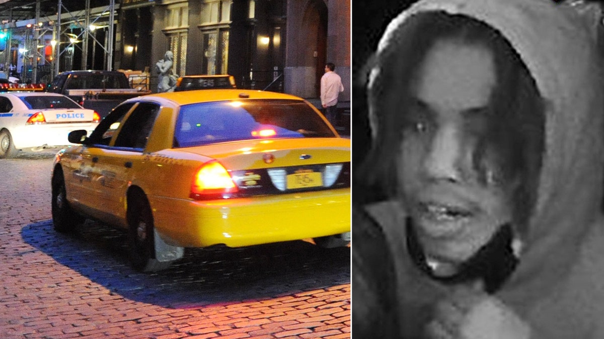 Yellow taxi and suspect closeup