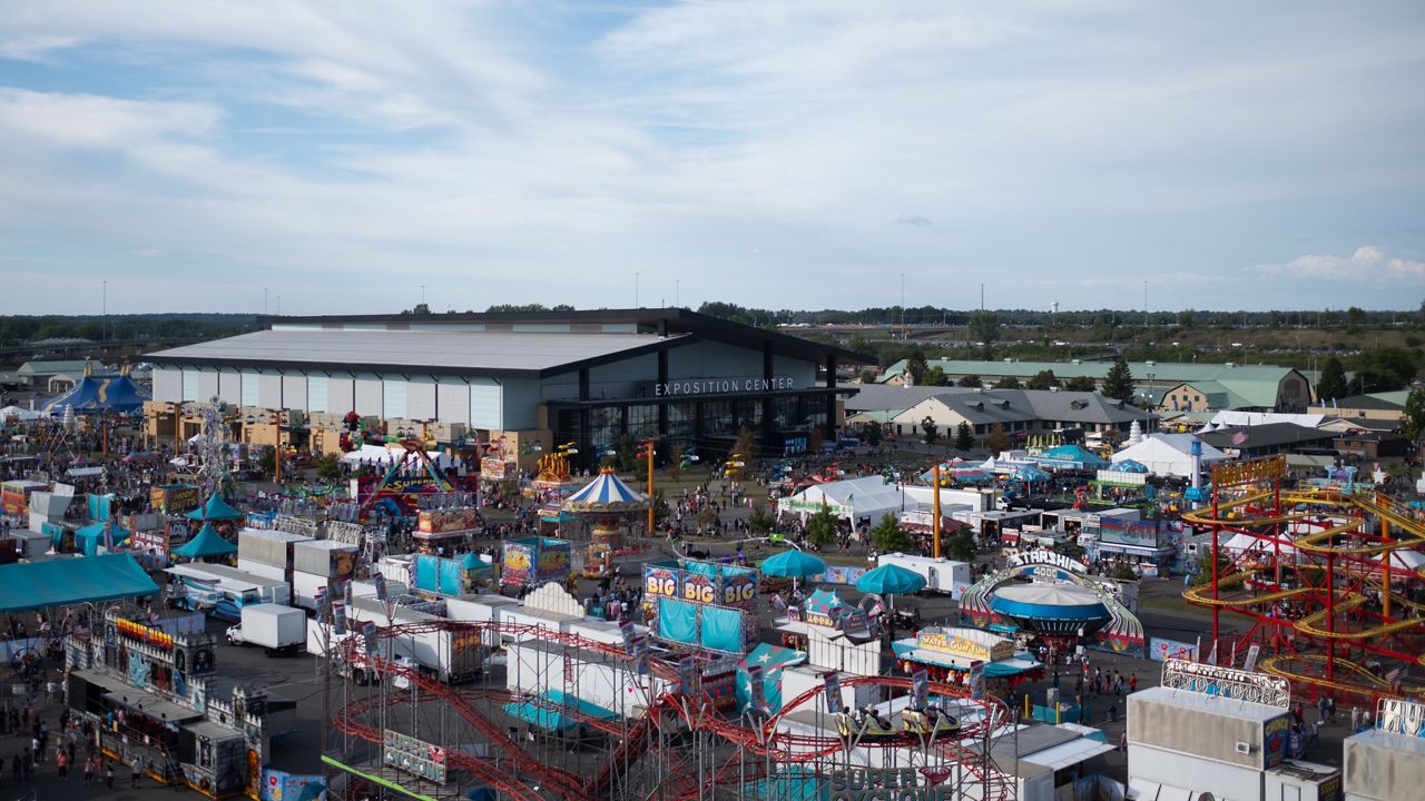 an aerial view of the new york state fair