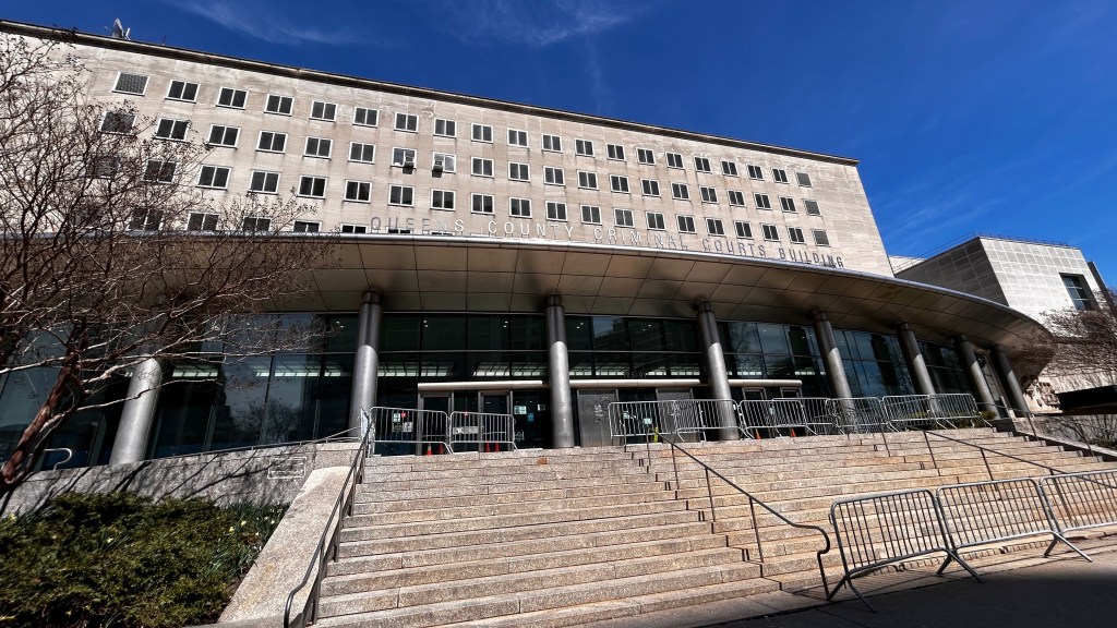 Exterior of the Queens County Criminal Courts Building in New York.