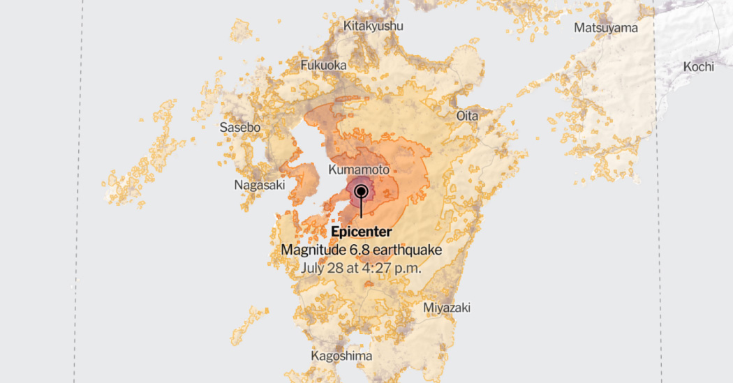 Map: 6.8-Magnitude Earthquake Shakes Japan