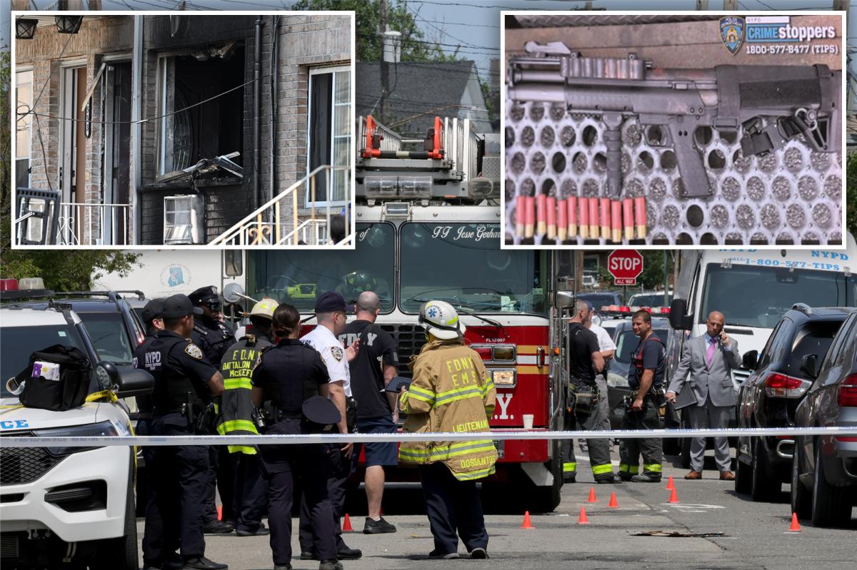Cops shoot maniac armed with shotgun outside NYC house -- then find 2 dead inside: sources