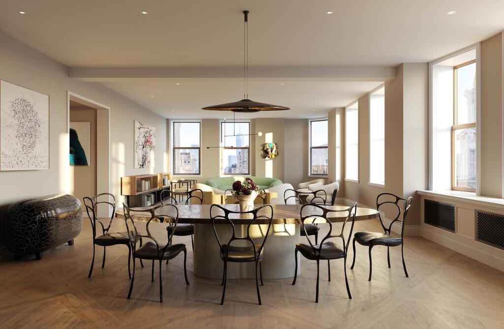 Emphasis on the windows: A planned apartment on the 14th floor (Illustration: Visualisation One, The Flatiron Building) דירה מתוכננת בקומה 14