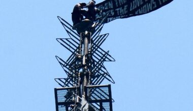 Couple arrested after daring Empire State marriage proposal stunt | Protests News