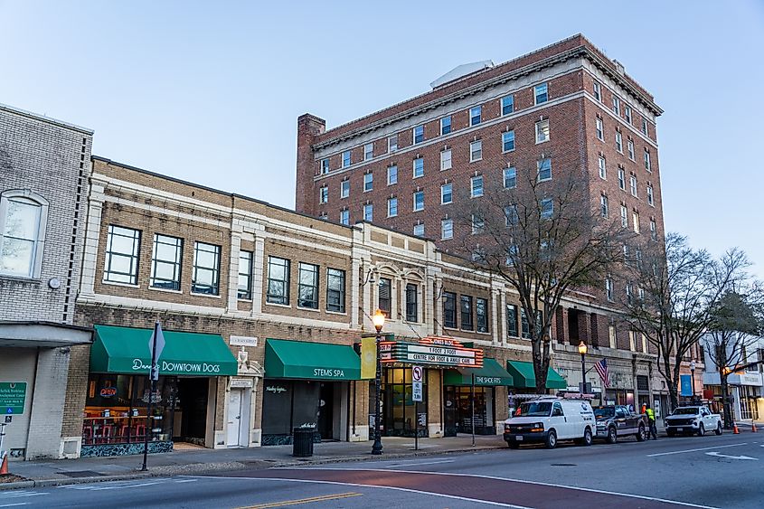 Buildings and Businesses in Downtown Suffolk, Virginia.