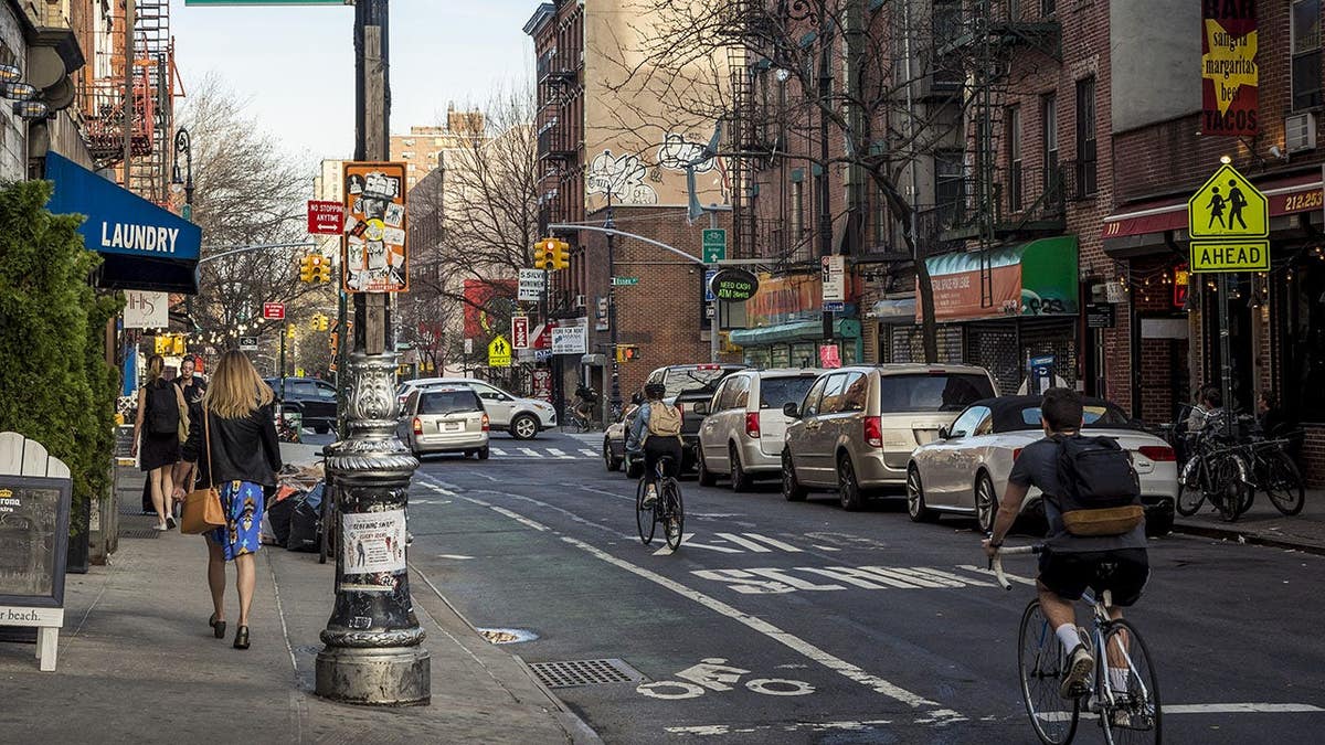 East Village street scene in Manhattan, New York.
