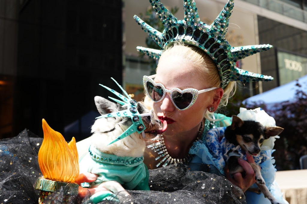 Summer Sparkles and her Chihuahua, Liberty, won the New York Dog Parade contest during LAlliance New Yorks annual Bastille Day celebration on Madison Avenue in New York, Sunday, July 12, 2026. The event marked Frances national holiday and commemorated the storming of the Bastille on July 14, 1789. (James Keivom for NY Post)