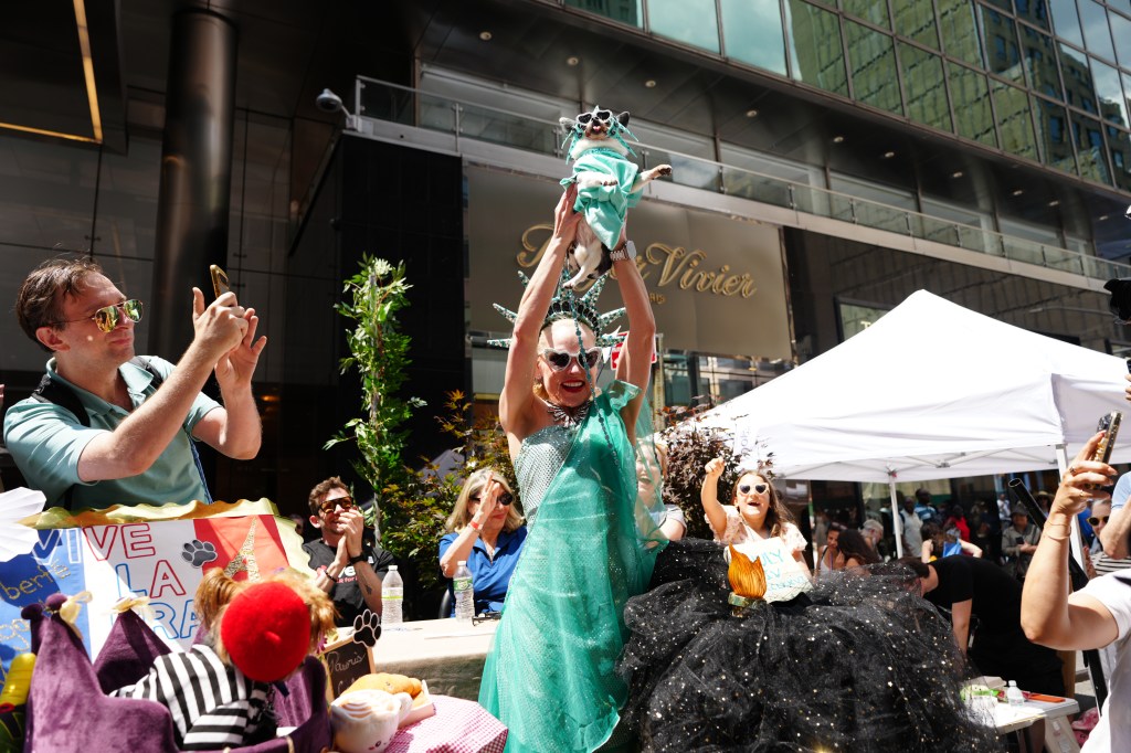 Dogs participate in the New York Dog Parade during LAlliance New Yorks annual Bastille Day celebration on Madison Avenue in New York, Sunday, July 12, 2026. The event marks Frances national holiday and commemorates the storming of the Bastille on July 14, 1789. (James Keivom for NY Post)
