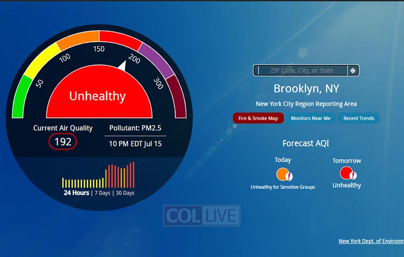 Dangerous Air Quality, Heat Wave in New York on Thursday