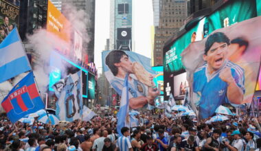 Argentina and Spain fans descend on New York for World Cup final
