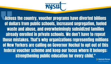 Quote from NYSUT President Melinda Person