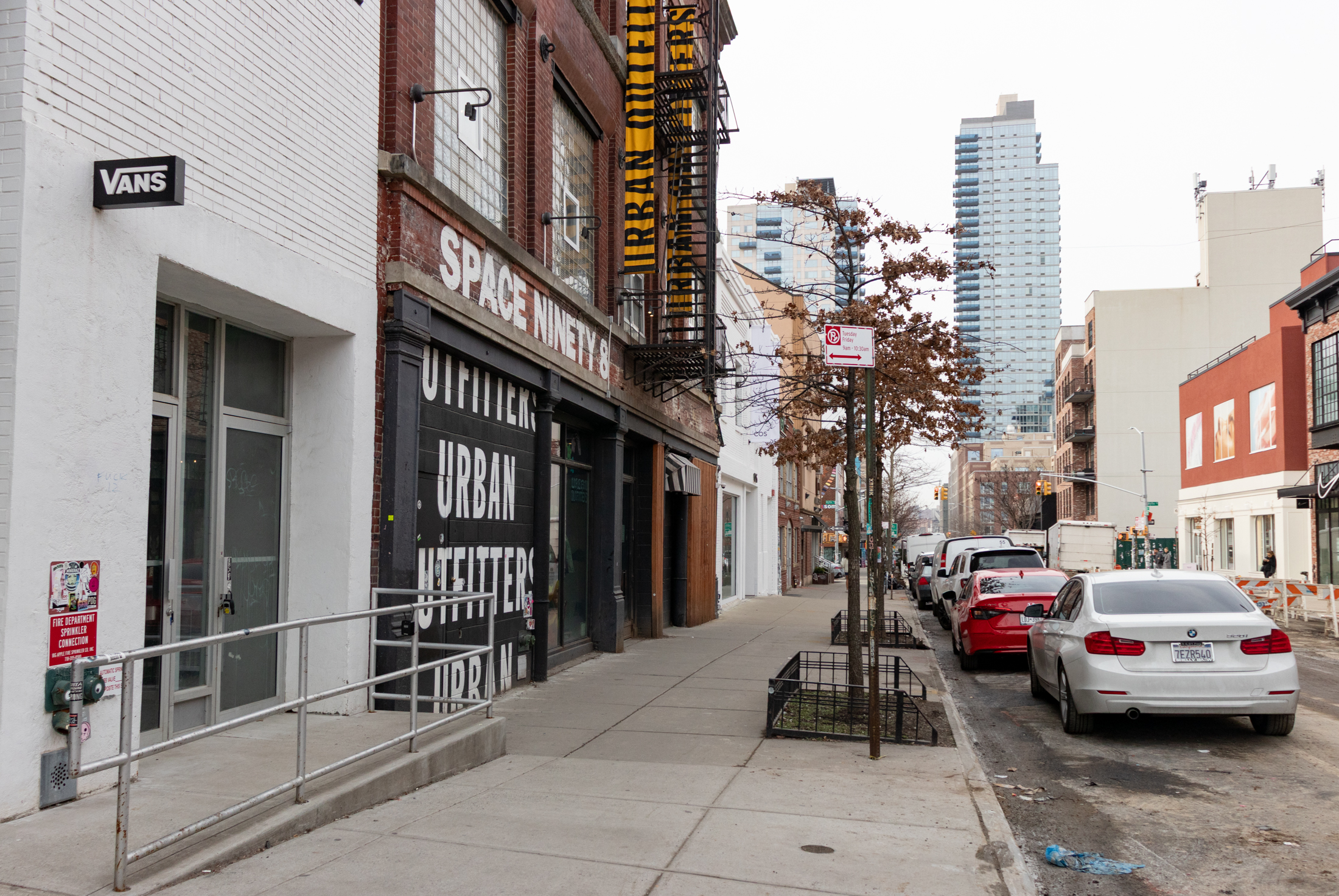 brick building with Urban Outfitters signage