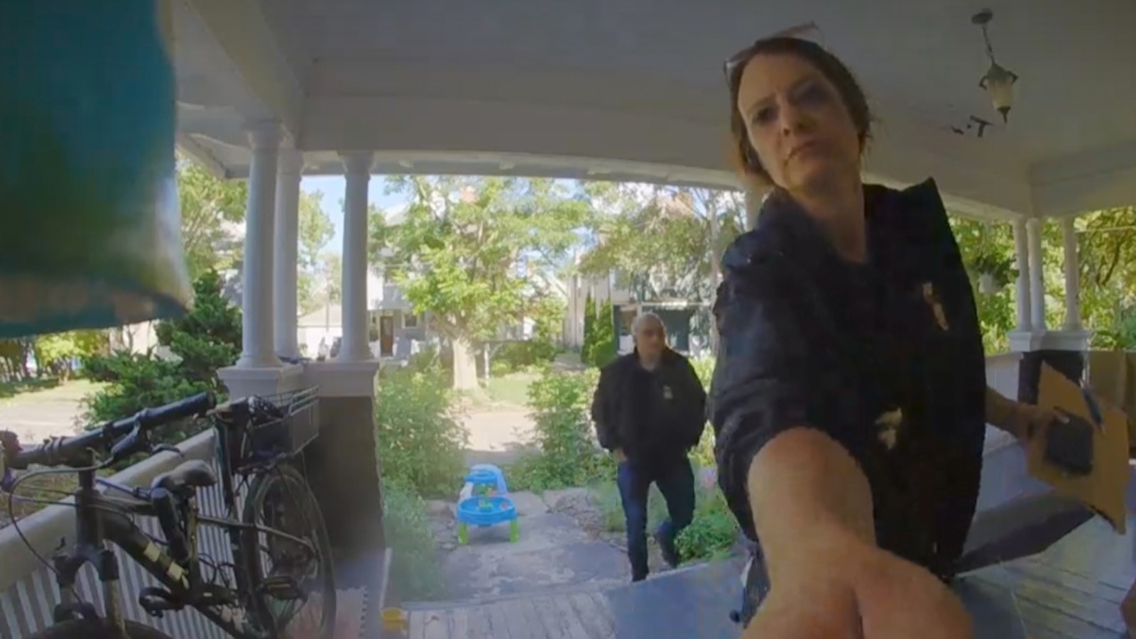 Another New York resident says he was warned by officers after criticizing ICE
